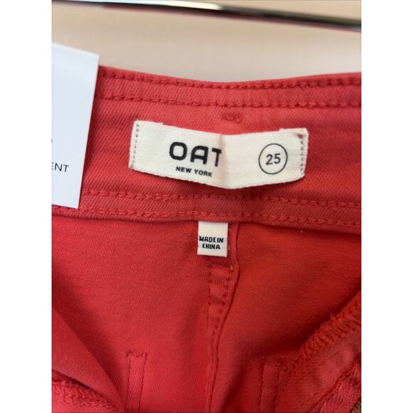 NWT Oat New York Red High Waist Wide Leg Pants 24 #0664 CORAL - Picture 6 of 6